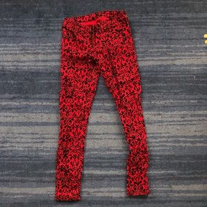 Red & Black Velvet Pants